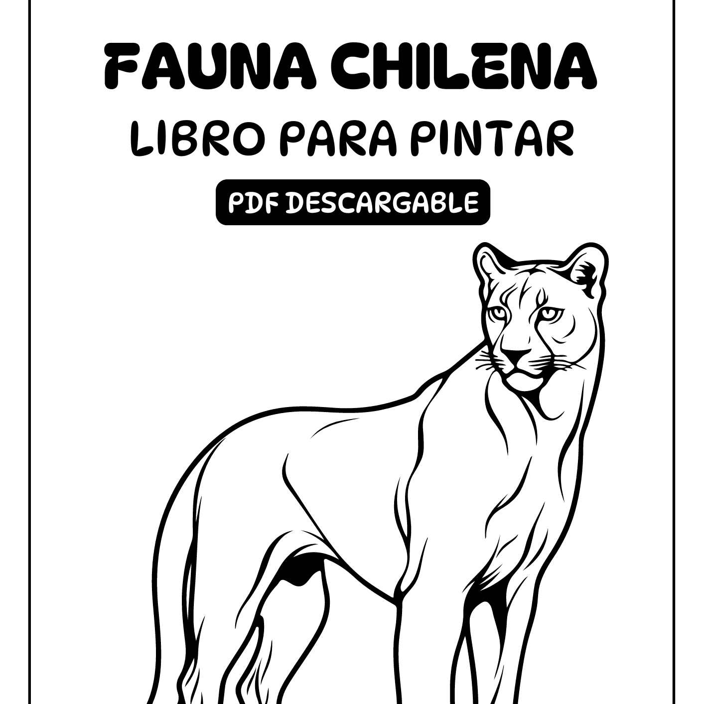 Libro para Pintar - Fauna Chilena - Especie chilena por documentar